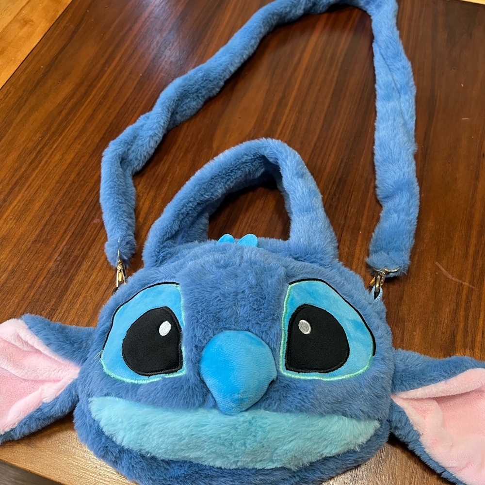 Blue Plush Character Crossbody Bag
